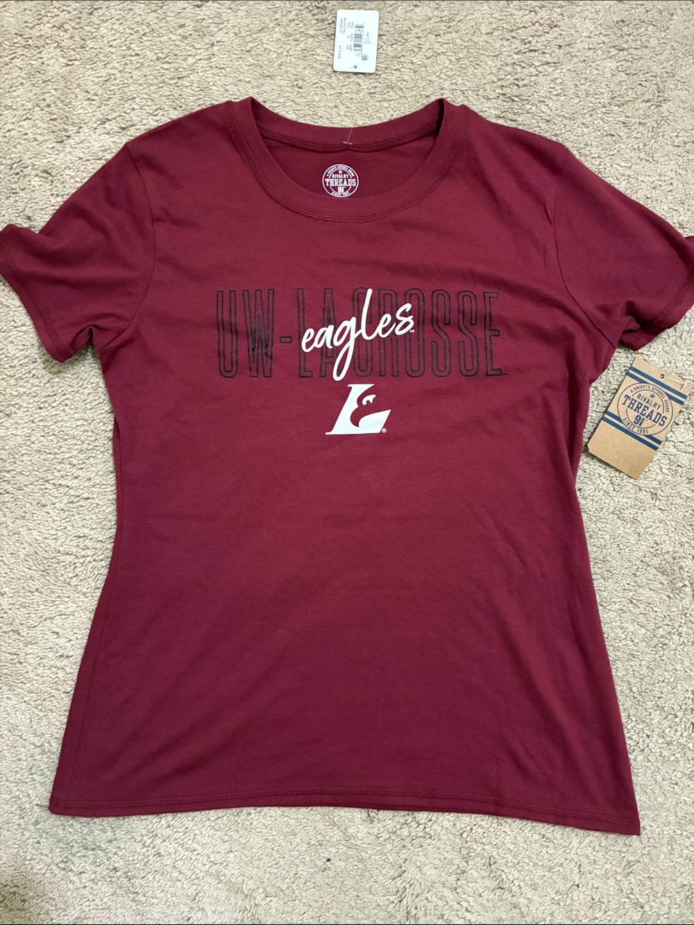 Rivalry Threads Maroon UW-La Crosse Eagles Graphic Tee Size Small (4/6)